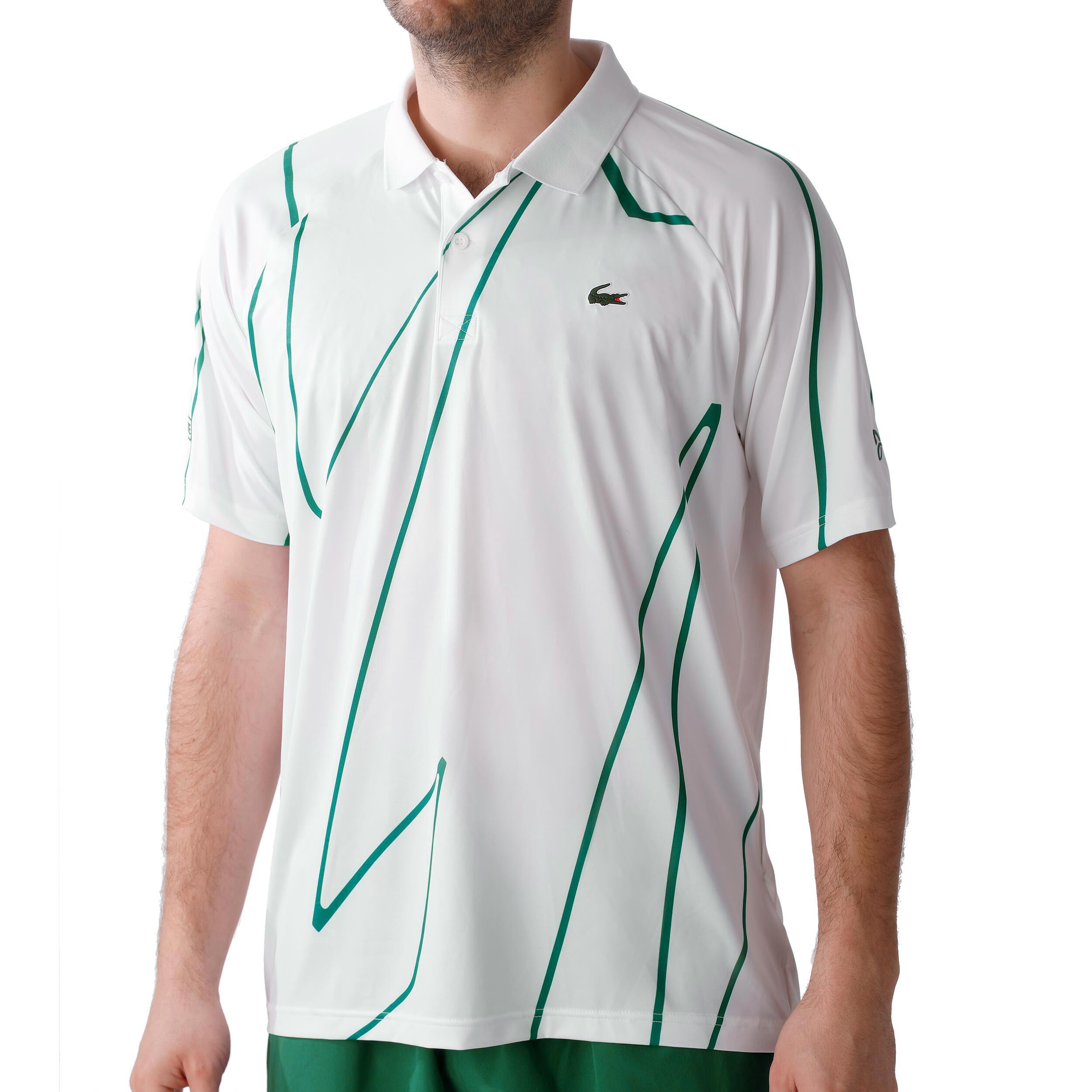 Novak Djokovic Polo Heren Wit Donkergroen