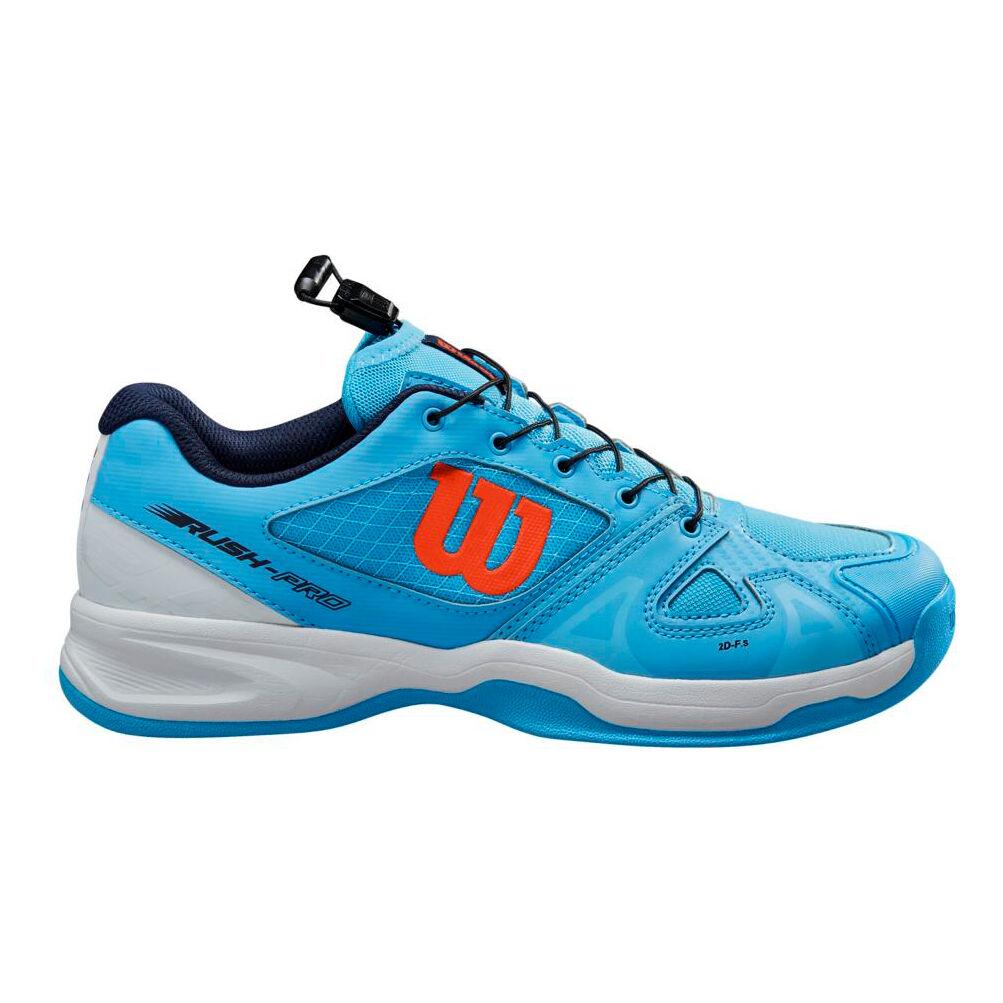Buy Wilson Rush Pro QL Carpet Tennisschoen Tapijt Kinderen Lichtblauw Oranje online Tennis Point NL