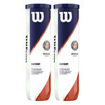 Wilson Tennisballen Wilson Roland Garros Official Bi Pack 2x Verpakking 4 Stuks