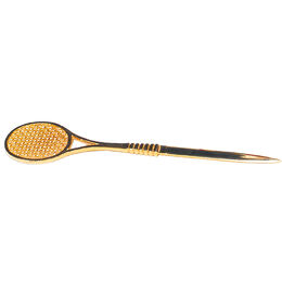 Tennis Brieföffner aus Messing (vergoldet)