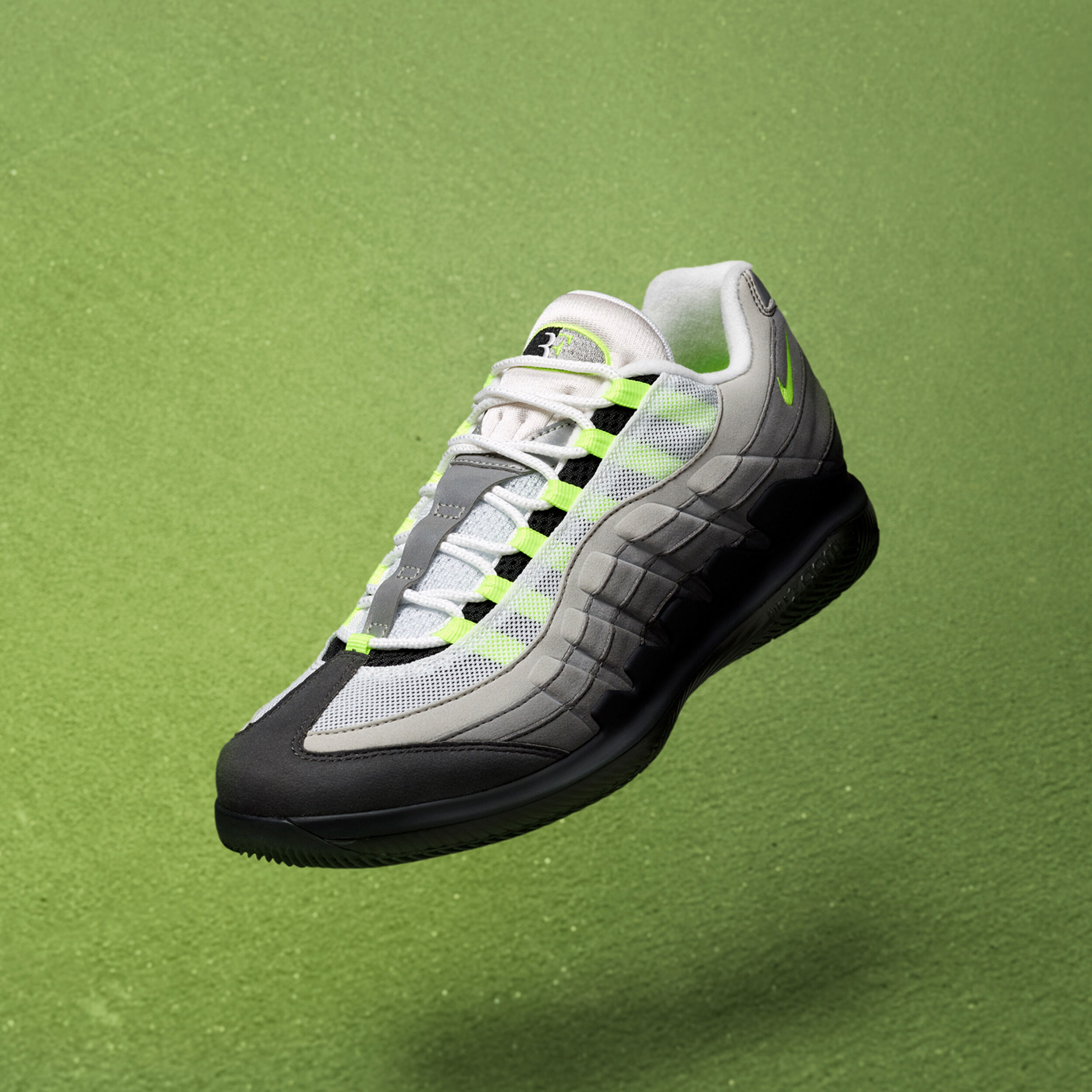 Nike Roger Federer Vapor X Air Max 95 Neon Allcourt Schoen