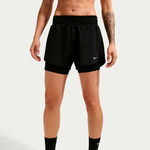 Nike Short voor tennisballen Nike Dri-Fit One Mid Rise 2in1 3in Shorts Dames-zwart, wit