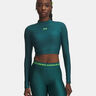 HeatGear Crop Mock Longsleeve Dames-groen, groen