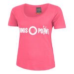 Tennis-Point Kleding Tennis-Point Basic Cotton T-shirt Dames-Pink,Wit