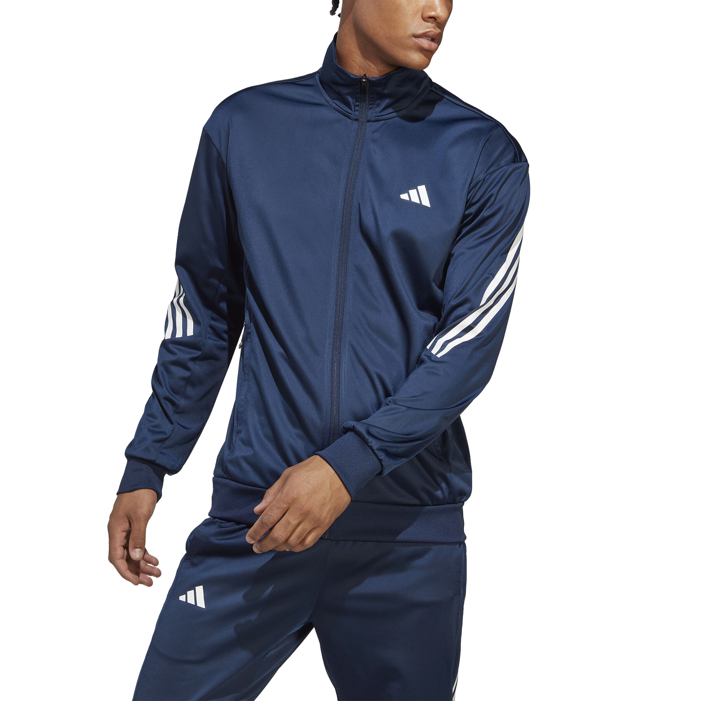 Buy adidas 3 Stripes Knit Trainingsjack Heren Donkerblauw Wit online Tennis Point NL
