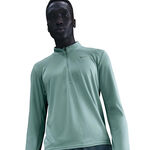 Nike Kleding Nike Pacer Half-Zip Hardloopshirt Heren - turkoois, zilver