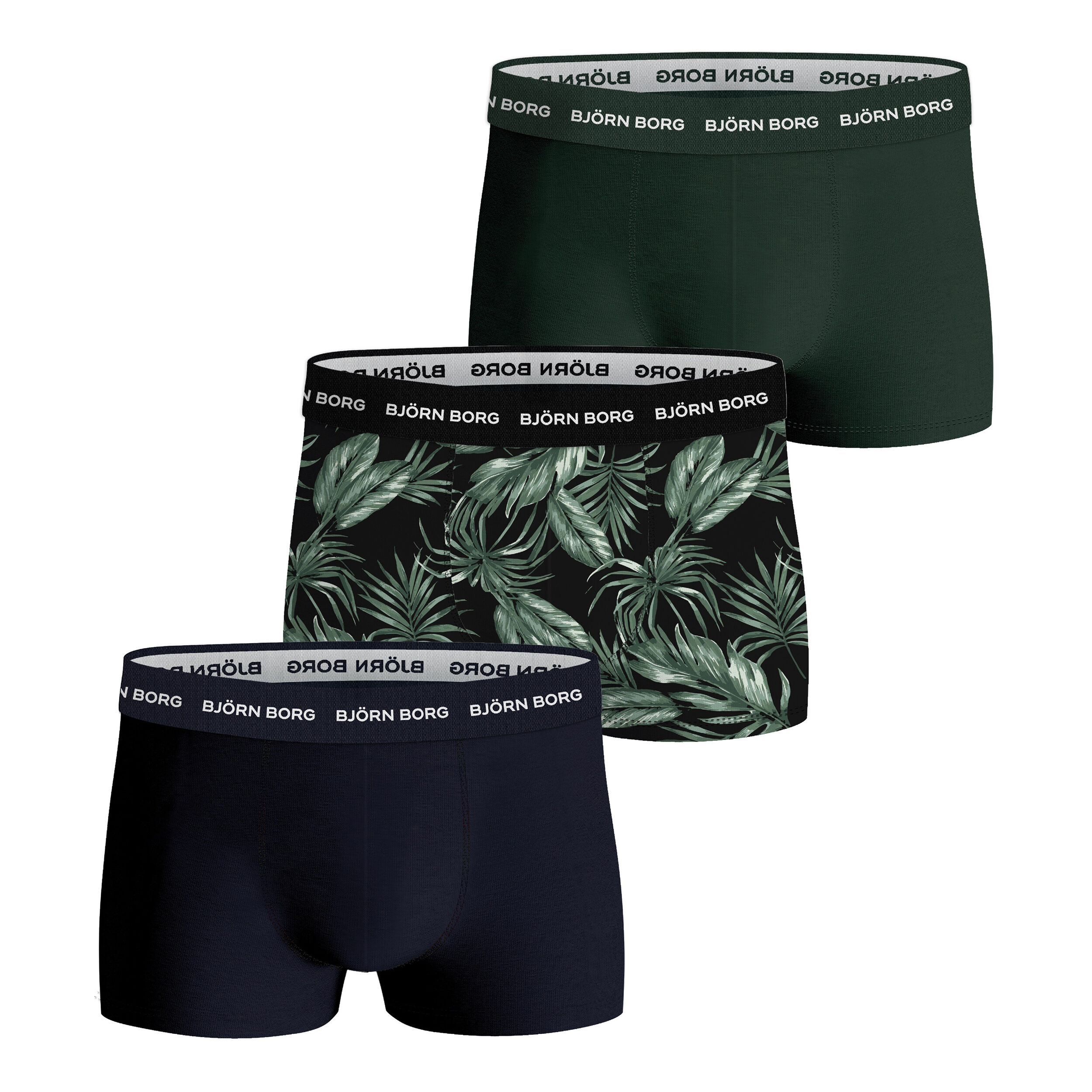 Buy Bjorn Borg Cotton Stretch Trunk Boxershort Verpakking 3 Stuks Heren Veelkleurig online Tennis Point NL