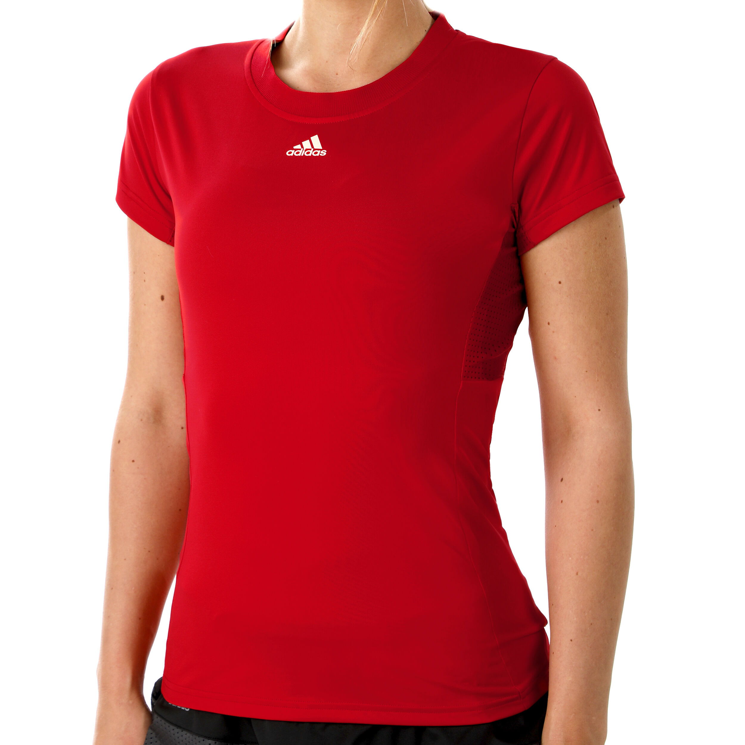 Adidas red t shirt women's hot sale