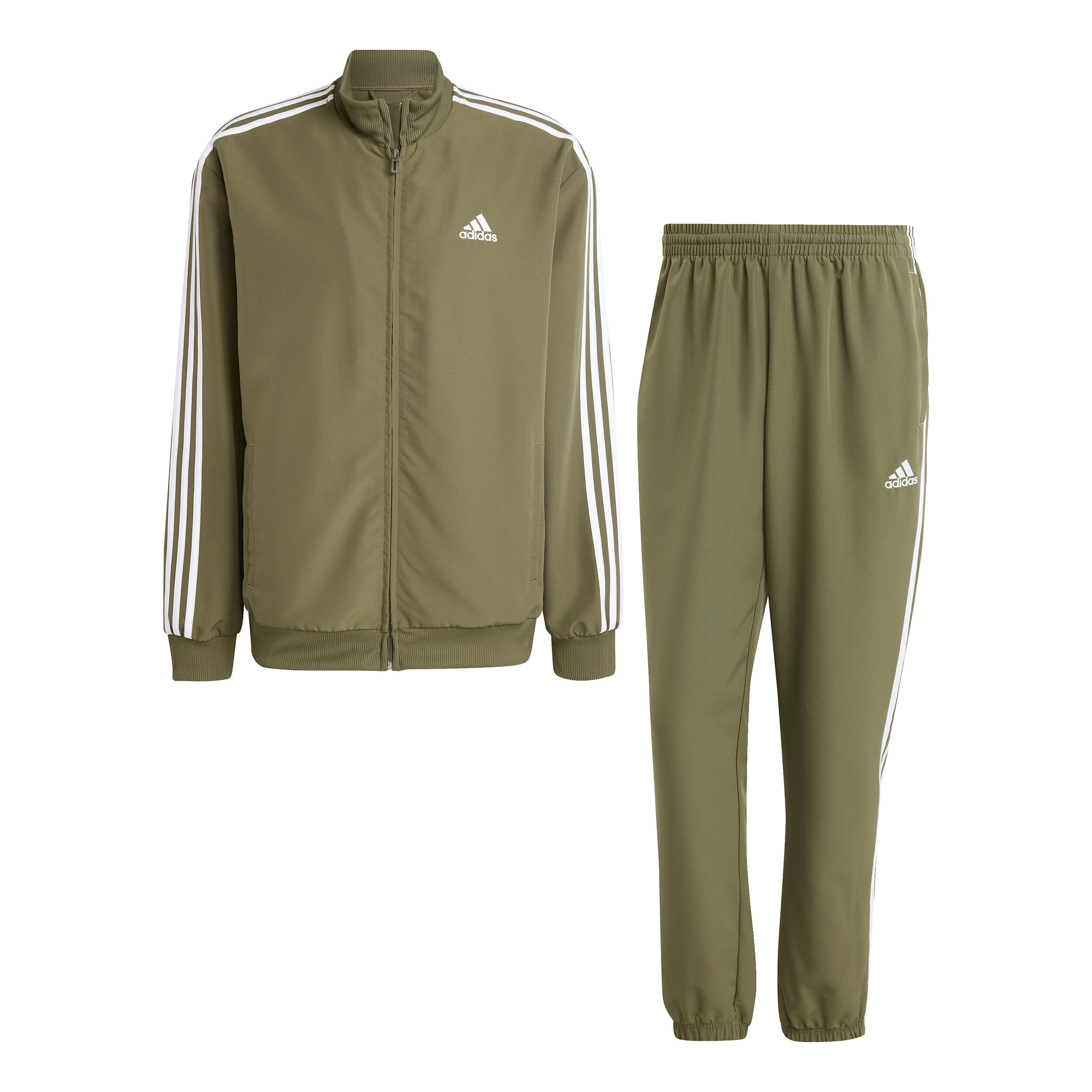 Buy adidas 3Stripes Woven Trainingspak Heren Olijf Wit online Tennis Point NL