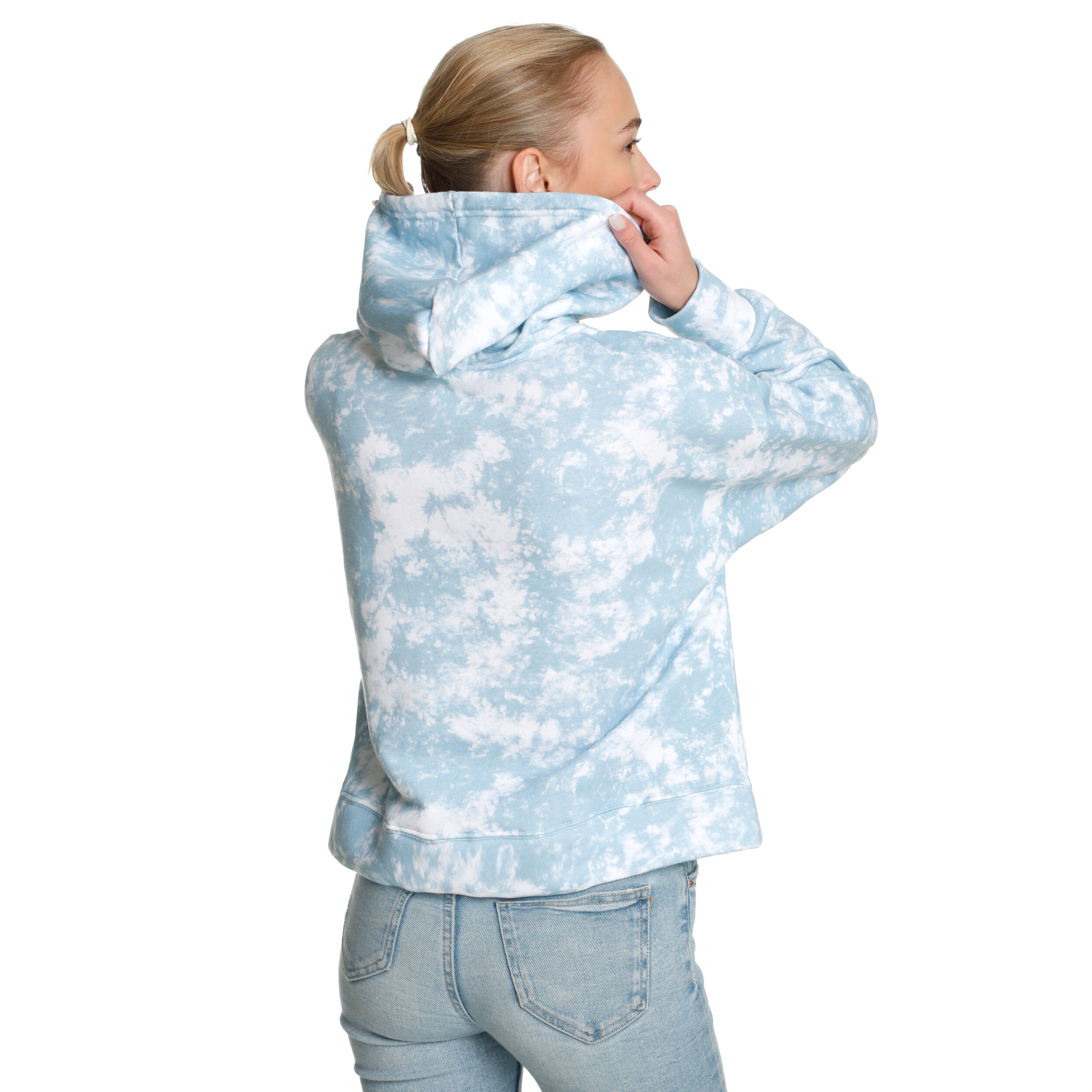 Buy Australian Open AO Tie Dye Sweater Met Capuchon Dames Lichtblauw Wit online Tennis Point NL