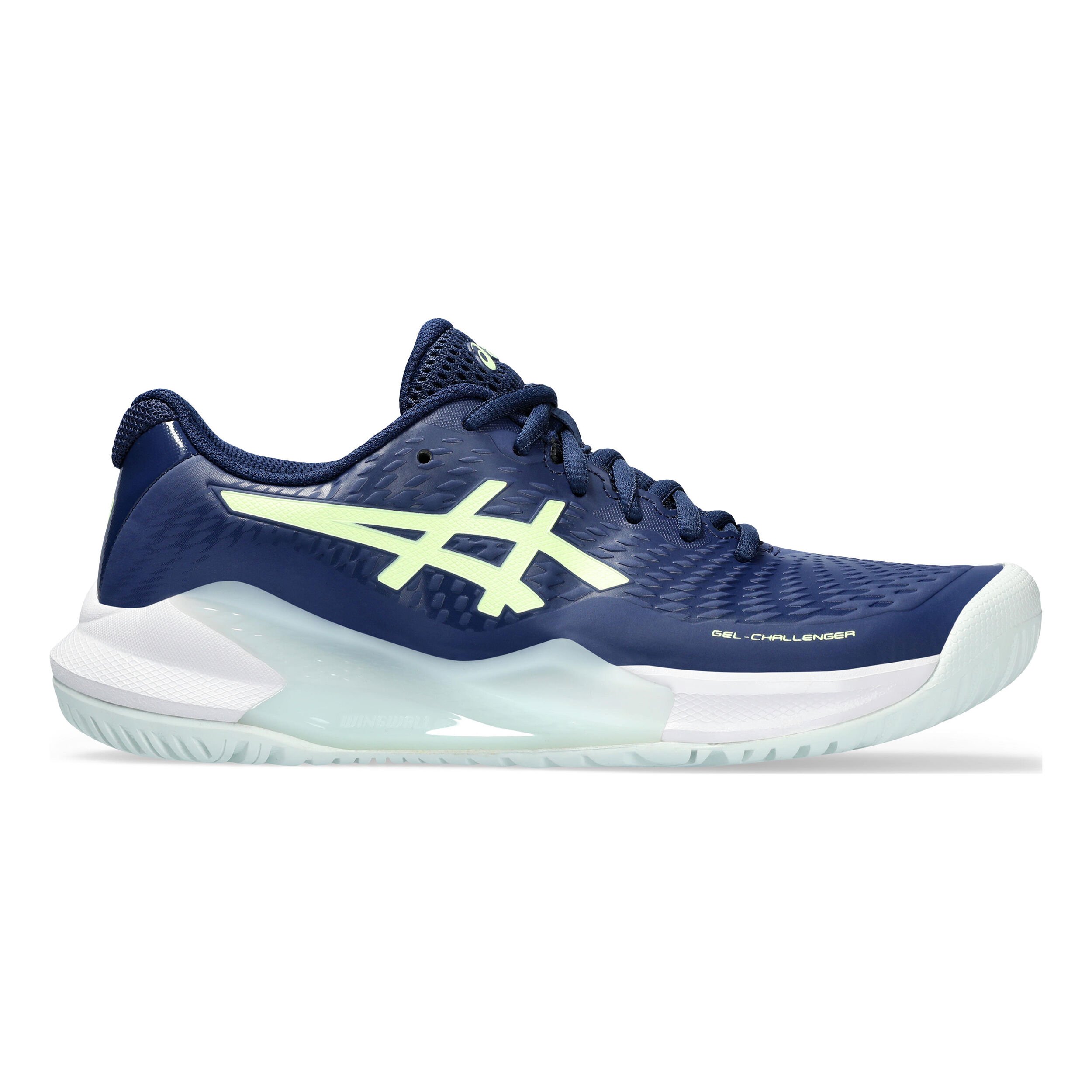 Buy ASICS Gel Challenger 14 Allcourt Schoen Dames Donkerblauw Neongeel online Tennis Point NL