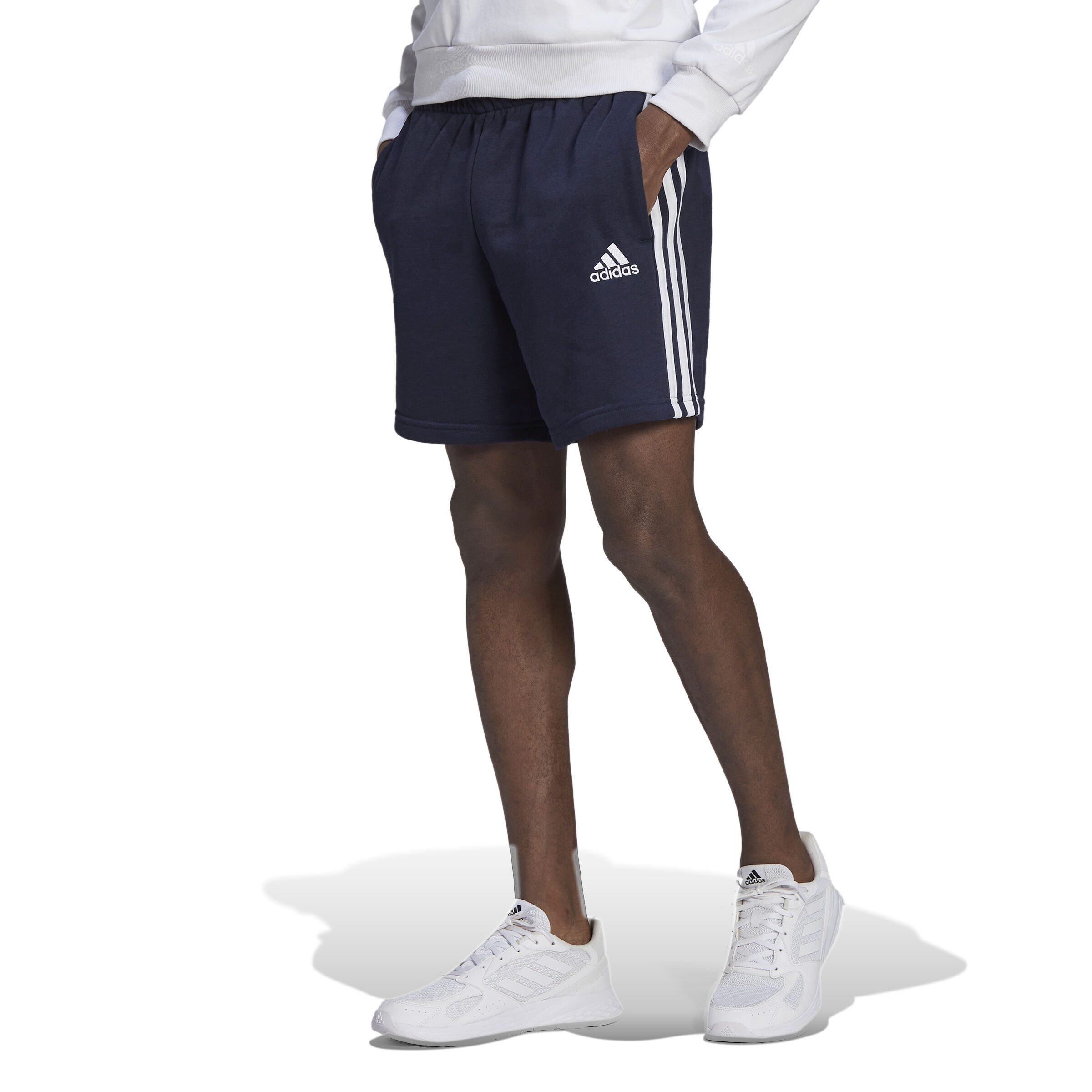 Buy adidas Essentials French Terry 3 Stripes Shorts Heren Blauw