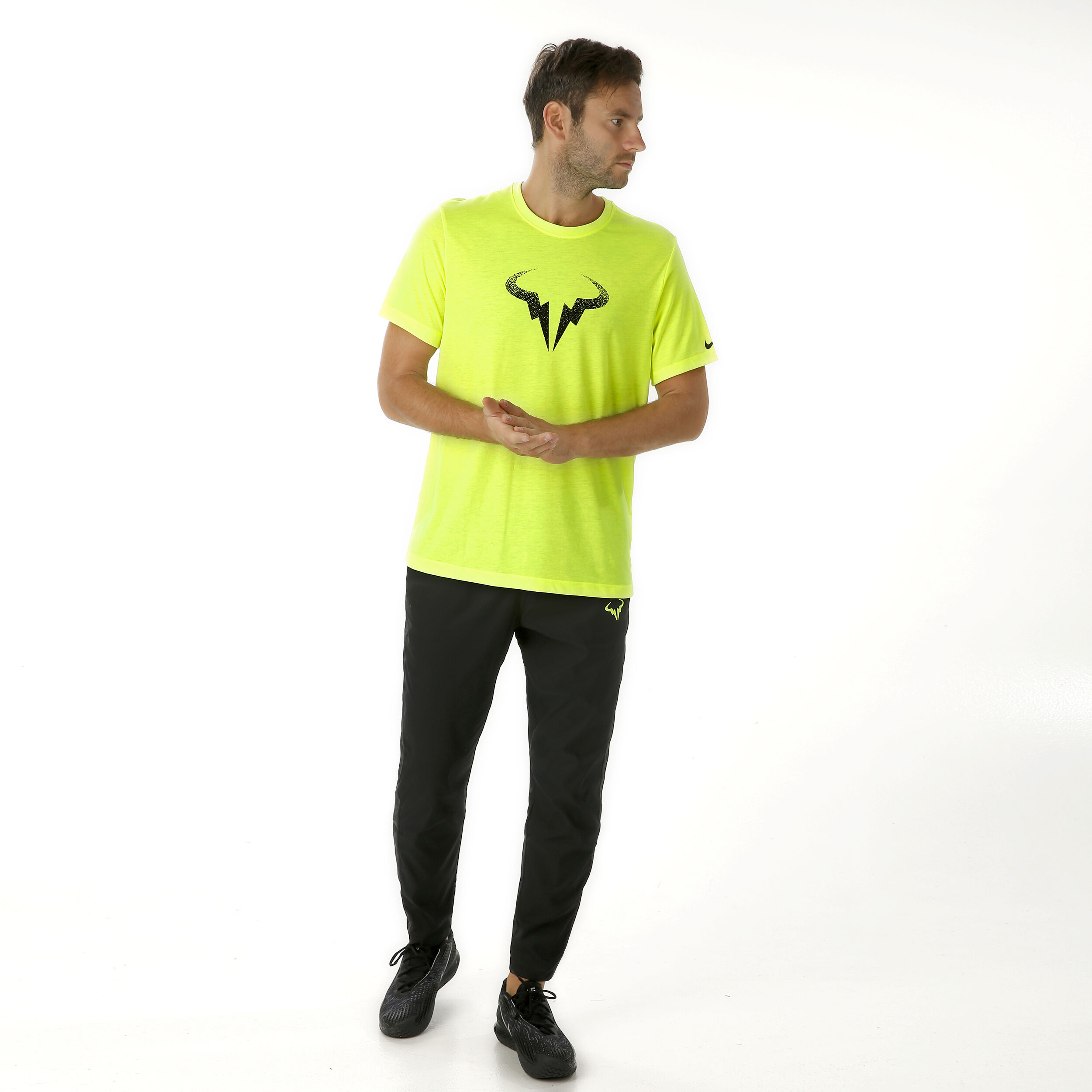 Buy Nike Rafael Nadal Court T shirt Heren Neongeel Zwart online Tennis Point NL