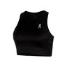 Court Crop Tanktop Dames-Zwart