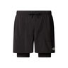 Sunriser 2in1 6in Hardloopshorts Heren-Zwart