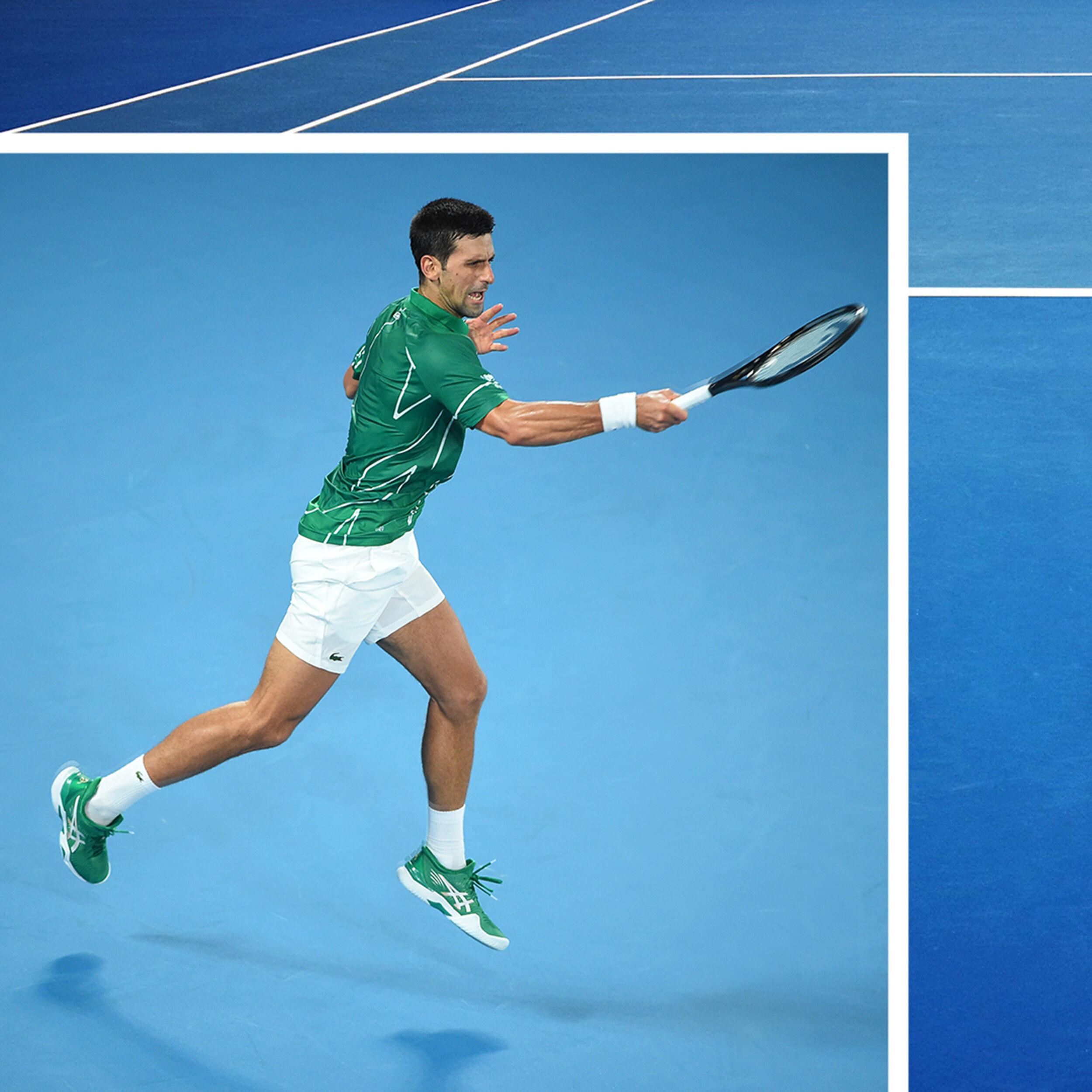 Novak Djokovic Shorts Heren Wit Donkergroen