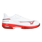 Mizuno Tennisschoenen Mizuno  Wave Exceed Court Gravelschoen Heren - wit, rood